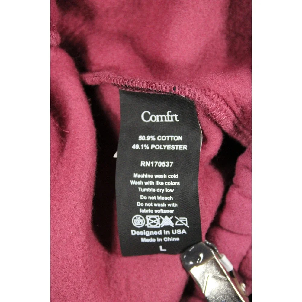 Comfrt Good Days Ahead Magenta Pink Fleece Jogger Sweatpants Mens Large L